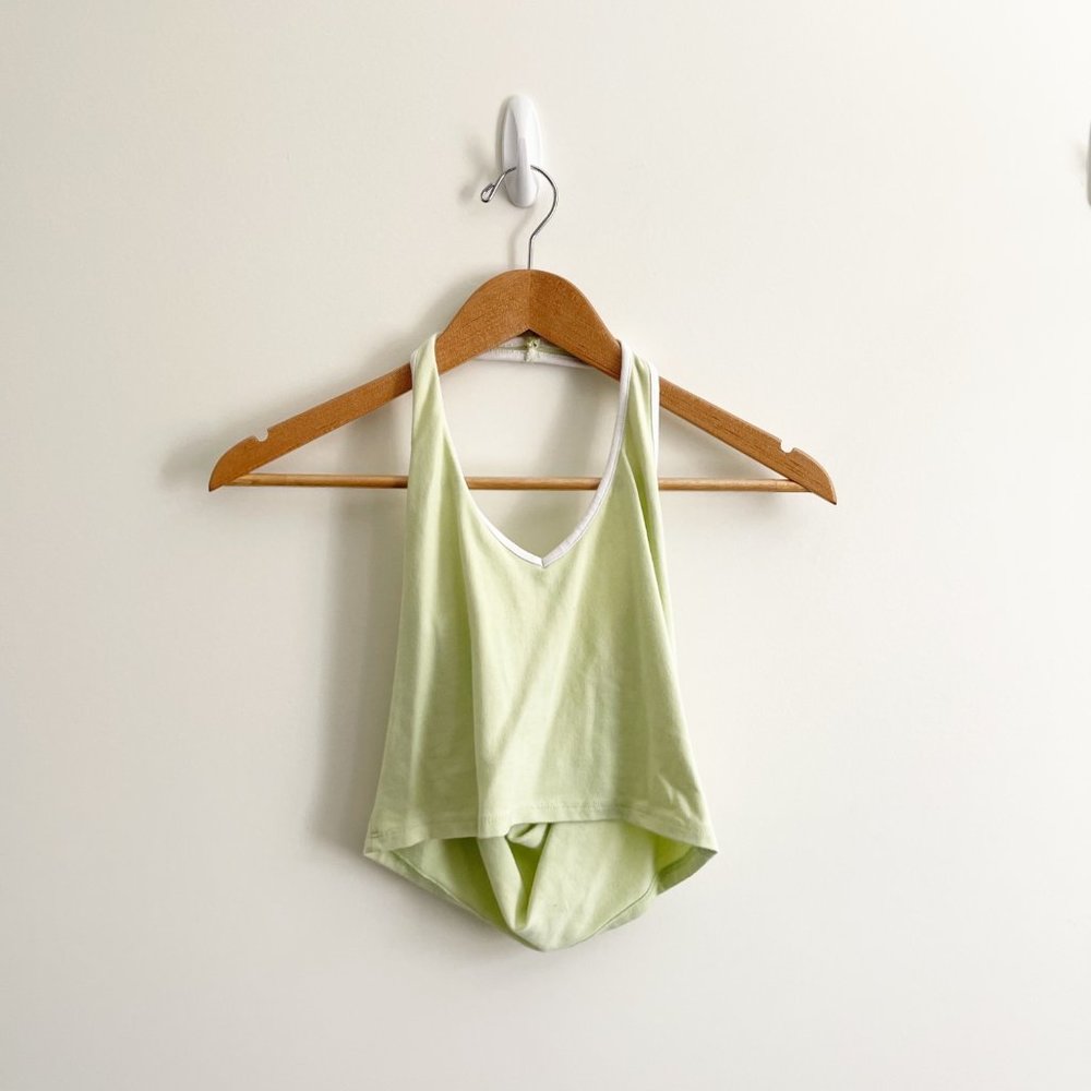 Brandy Melville Pastel Green Cropped Halter Tank Top